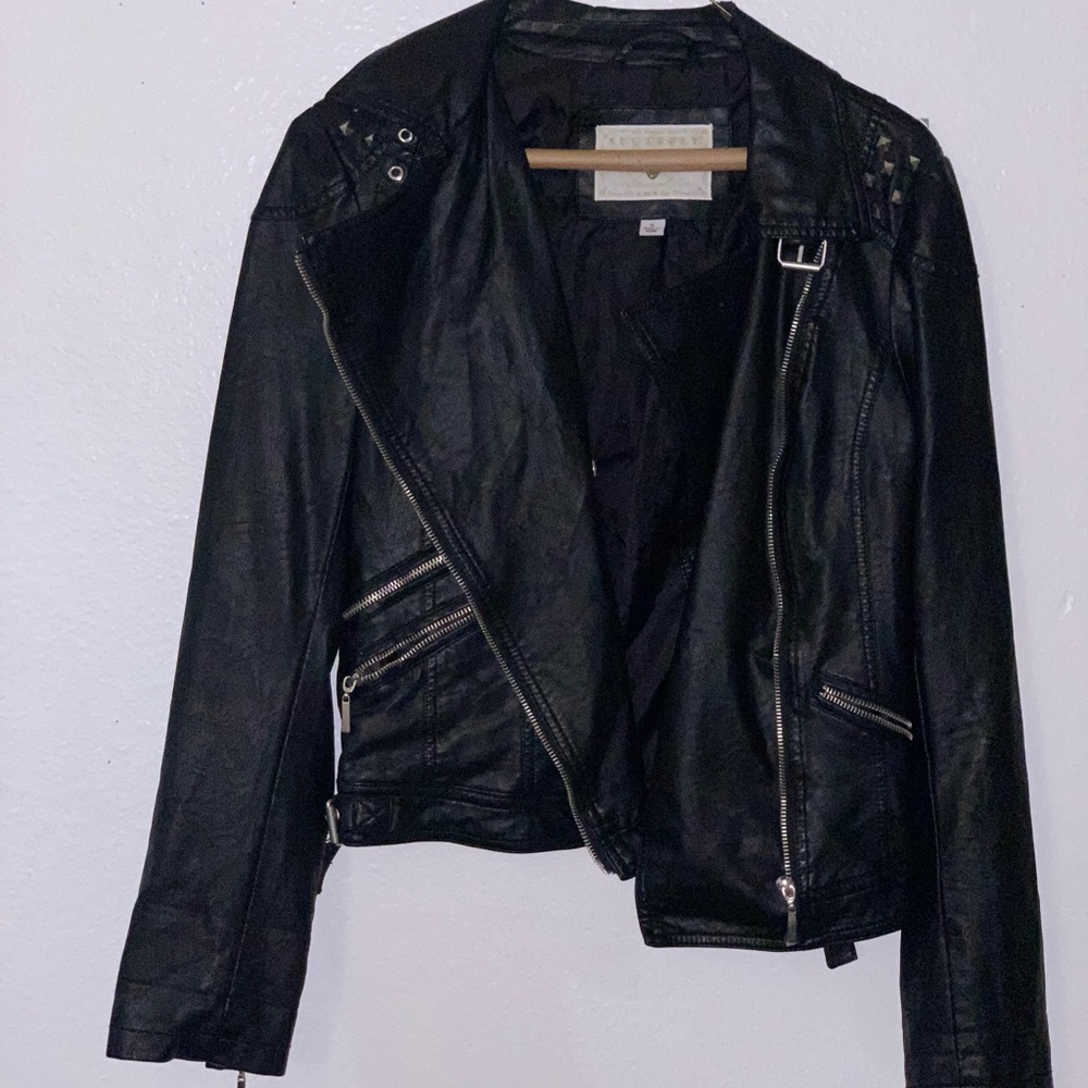 Black faux leather jacket